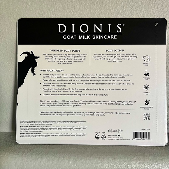 NIB Dionis Goat Milk Bath & Body Set - Picture 2 of 3